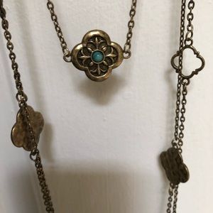Long triple layer necklace new